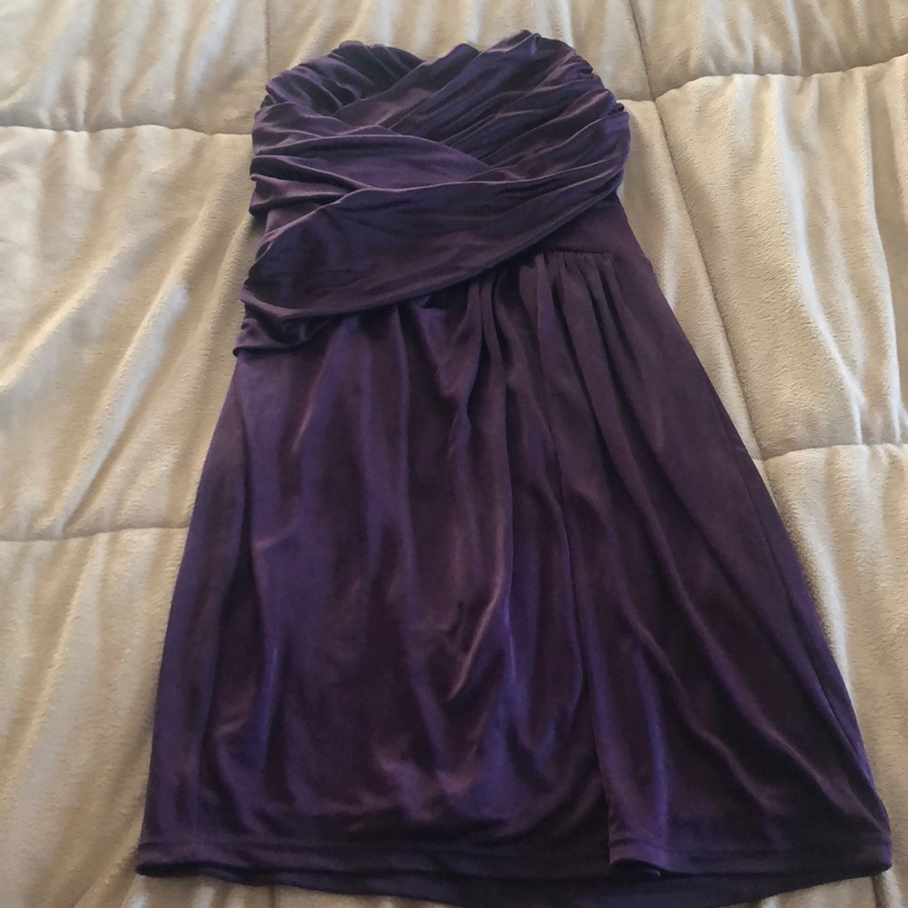Express Sweetheart Strapless Ruched Dress XS